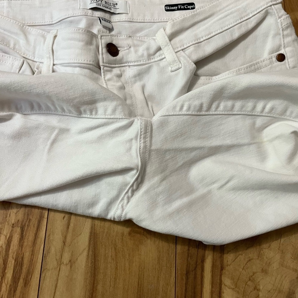 Judy Blue Women's White Skinny Fit Capri Jeans Sz 15/32 High Rise Stretch Denim - Picture 7 of 8